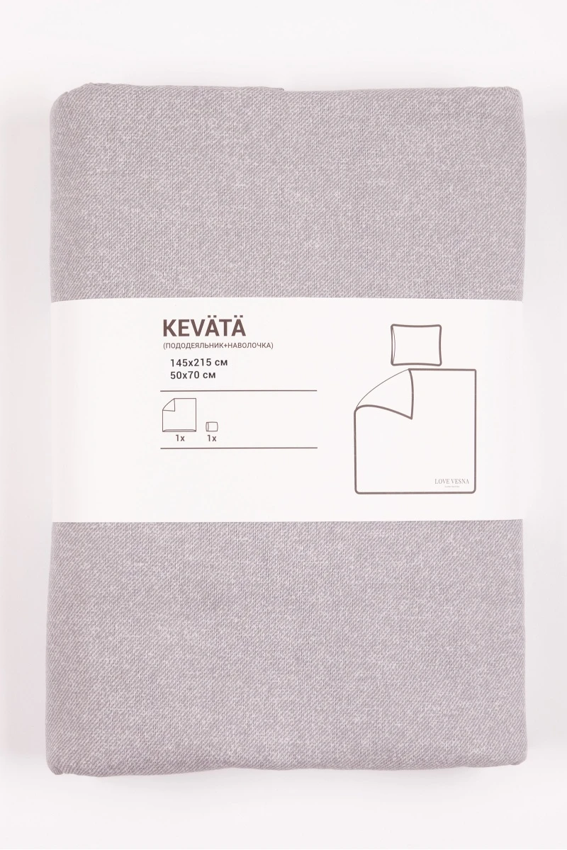 1 + 1 Пододеяльник и наволочка бязь "Саржа-Дымчатый", 70х70 см (70923-4, "ТЛ")