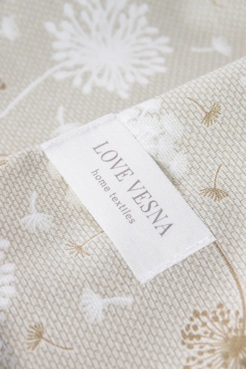 Скатерть круглая рогожка "ТЛ" Одуванчики на фактуре (145х145 см)