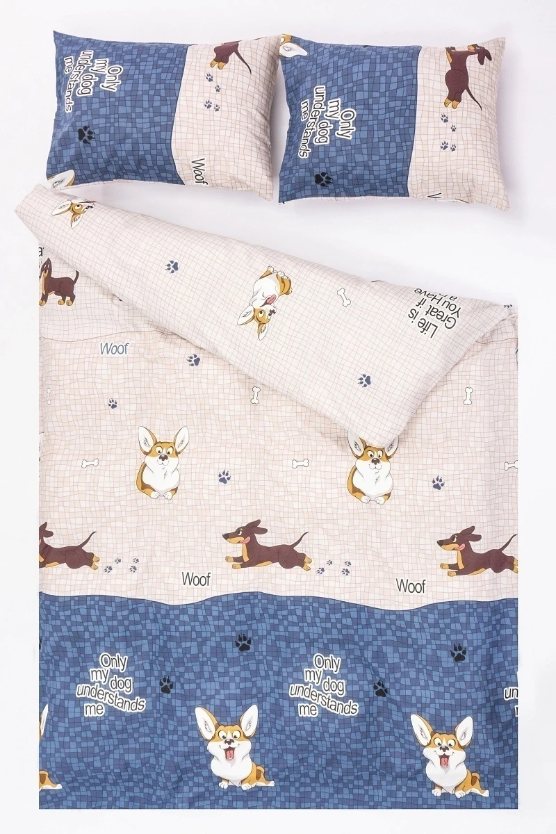 1 + 2 Пододеяльник и 2 наволочки бязь "Френдс", 50х70 см (12244/1, "МИЛАН")