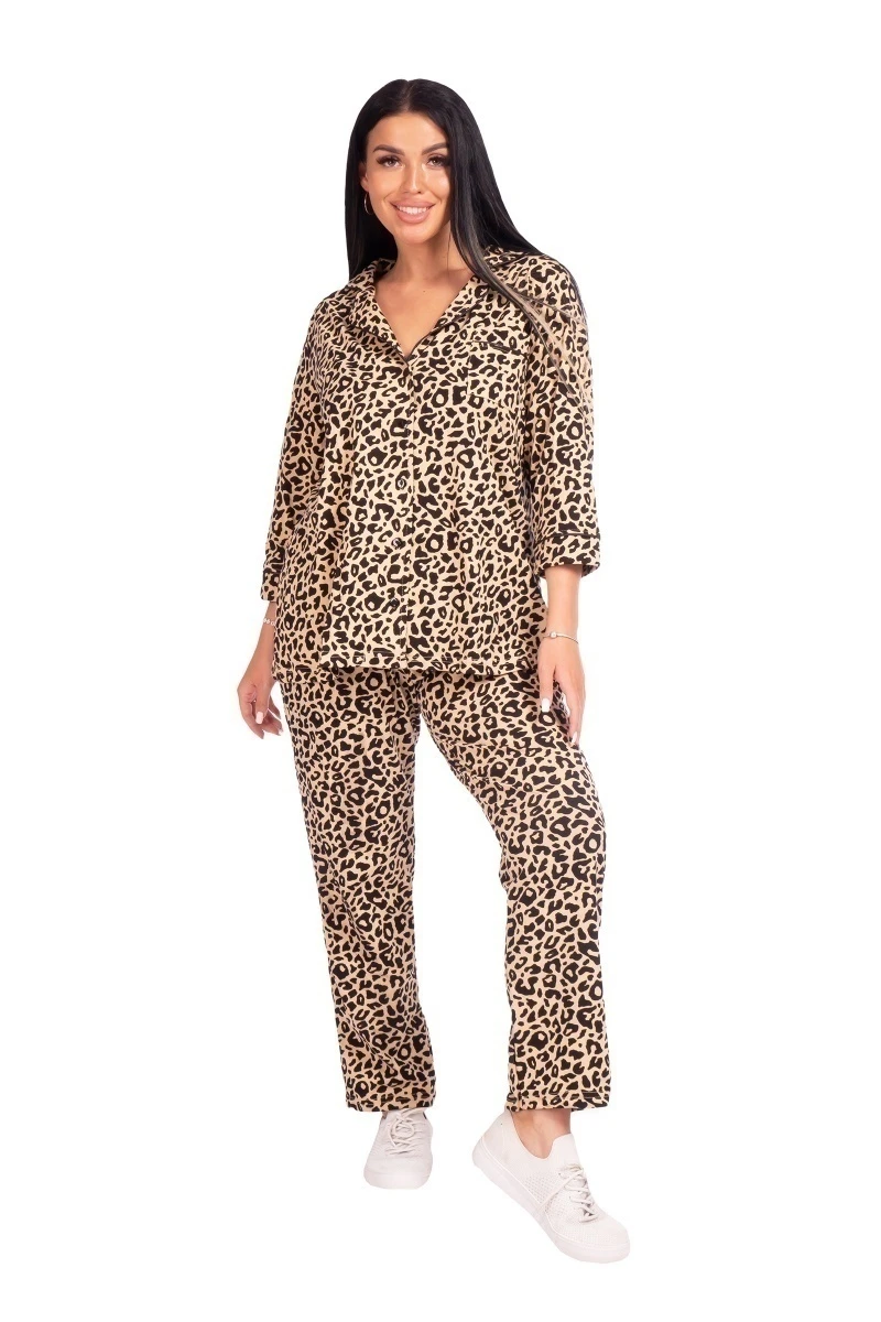 Пижама "Люкс" леопард, трикотаж М-Люкс леопард за 1 631 ₽ купить в интернет магазине ивановский трикотаж Василек
