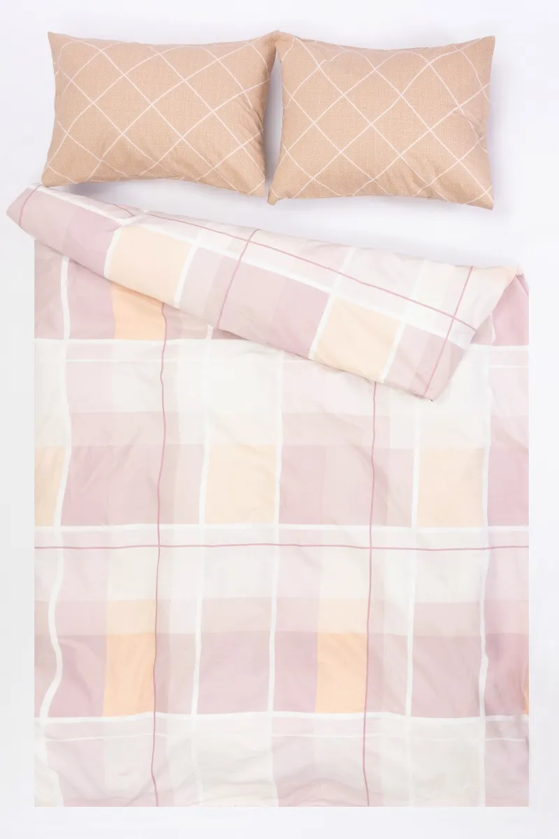 1 + 2 Пододеяльник и 2 наволочки перкаль "Мейси 1" бежевый ком, 50х70 см (660281, "ТД")