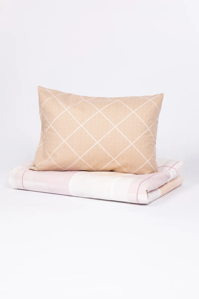 1 + 2 Пододеяльник и 2 наволочки перкаль "Мейси 1" бежевый ком, 50х70 см (660281, "ТД")