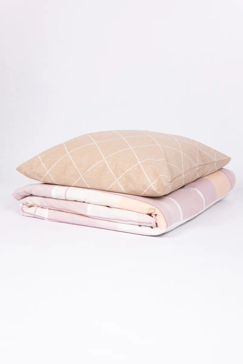 1 + 2 Пододеяльник и 2 наволочки перкаль "Мейси 1" бежевый ком, 70х70 см (660281, "ТД")