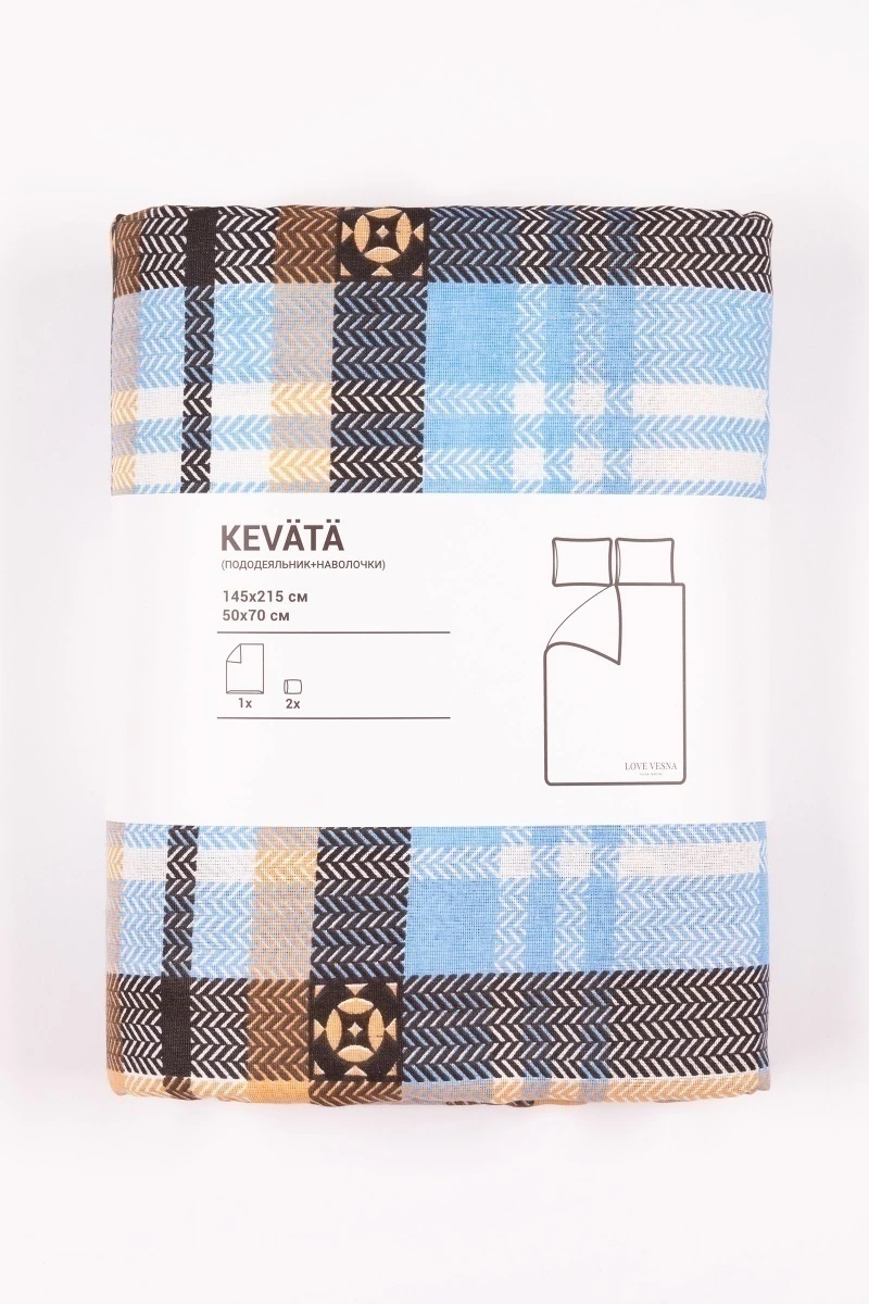 1 + 2 Пододеяльник и 2 наволочки бязь "Людвиг", 145х215, 70х70 см (арт. 616-1, "ТЛ")