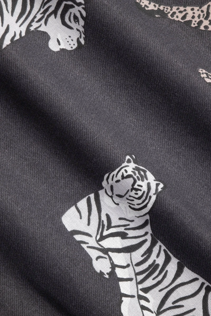 1 + 1 Пододеяльник и наволочка бязь "Мадагаскар-Тигры" черный ком, 50х70 см (70918-1 + 70923-4, "ТЛ")