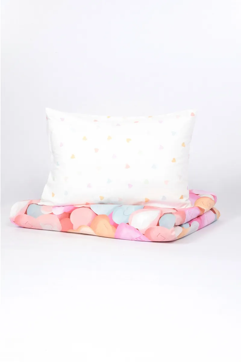 1 + 1 Пододеяльник и наволочка перкаль "Лайк 1" розовый ком, 50х70 см (660391, "ТД")