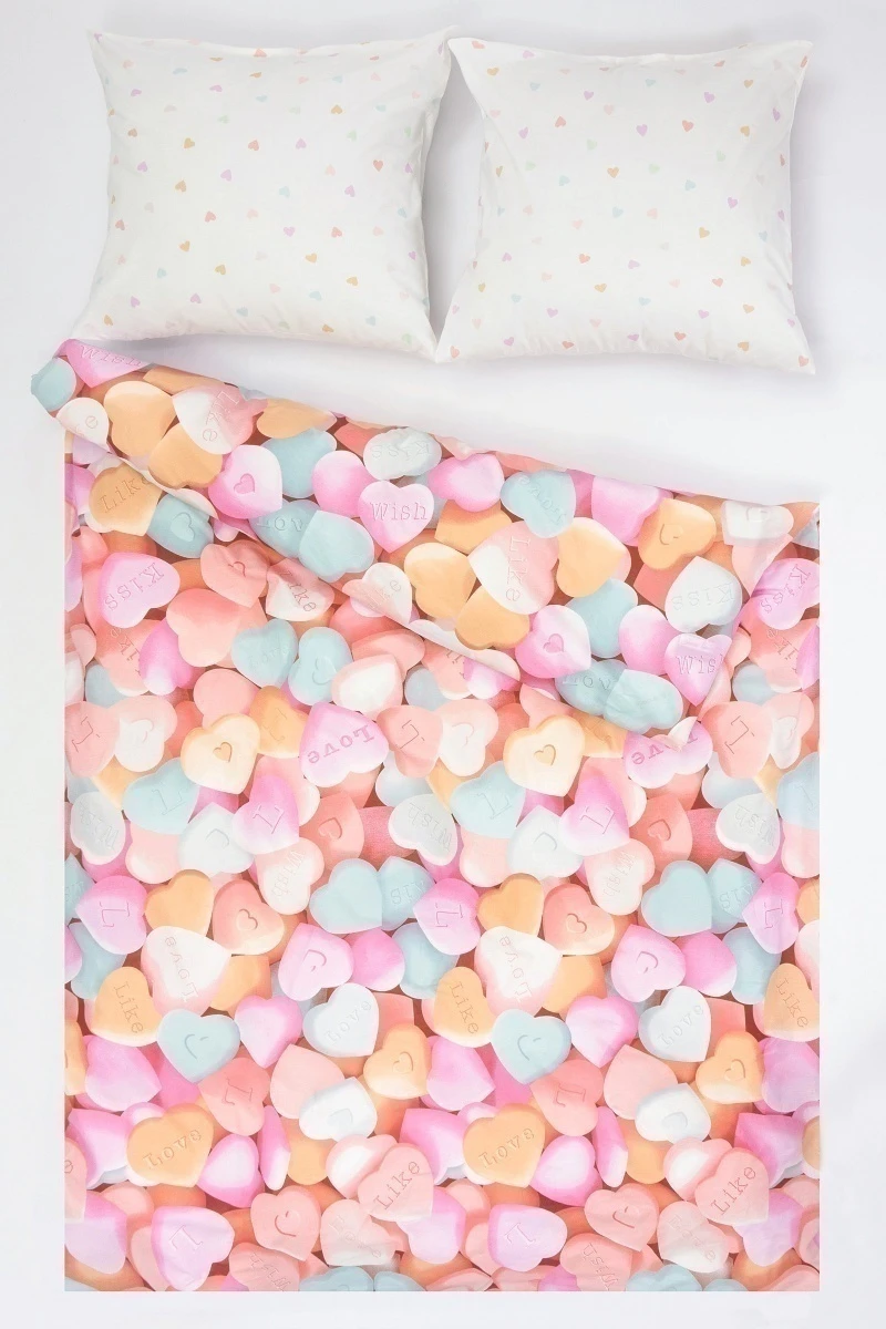 1 + 2 Пододеяльник и 2 наволочки перкаль "Лайк 1" розовый ком, 70х70 см (660391, "ТД")