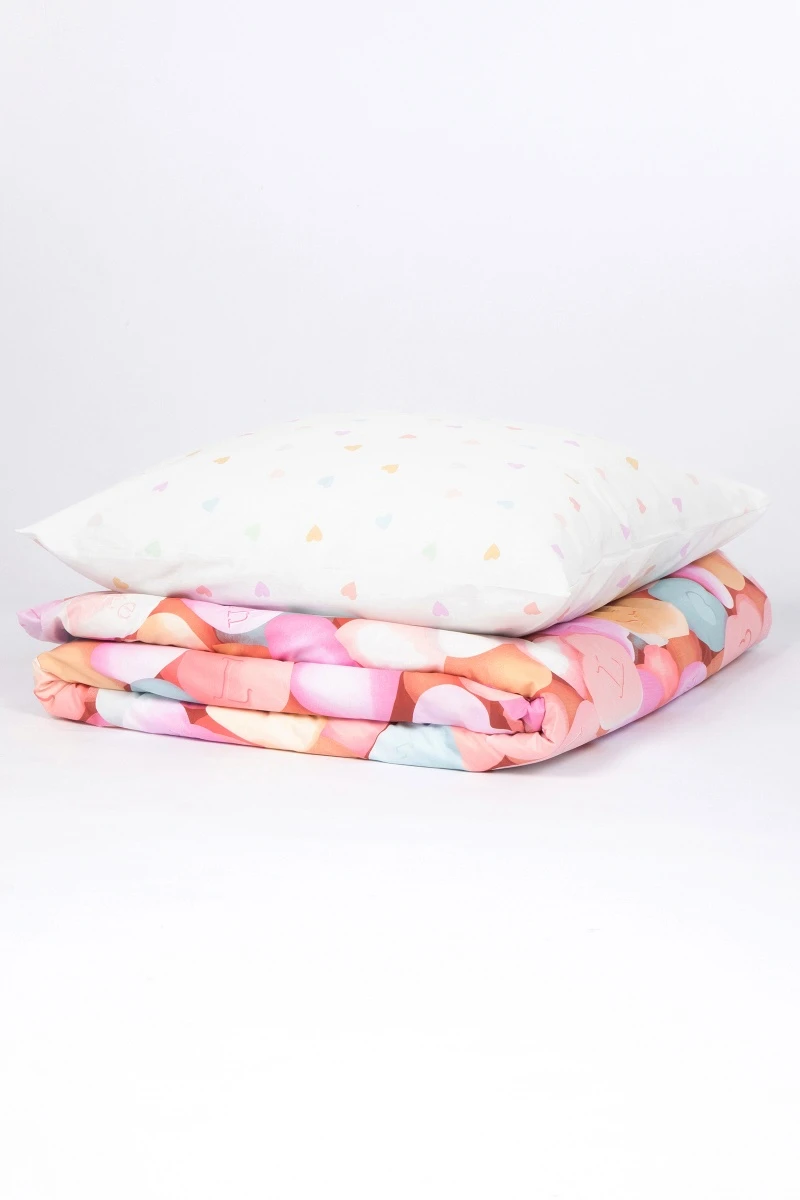 1 + 2 Пододеяльник и 2 наволочки перкаль "Лайк 1" розовый ком, 70х70 см (660391, "ТД")