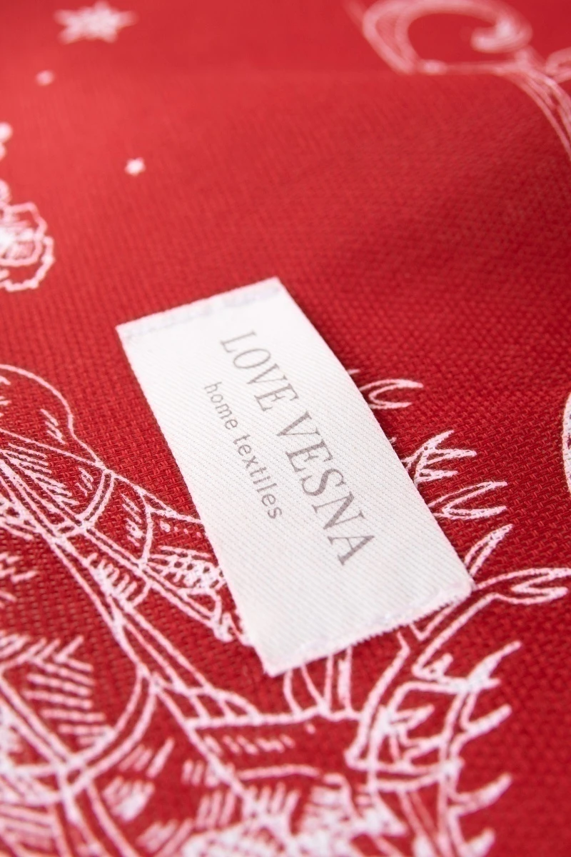 Скатерть круглая рогожка "ХБК" Новогодние традиции (145х145 см)