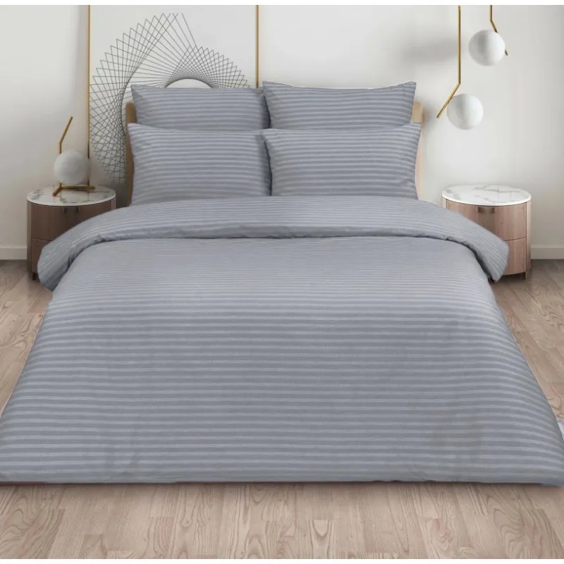 КПБ "ХБК" страйп-перкаль "Лунная соната-Гранит" р. Евро арт. 6793-11 (полоса 1*1 см)