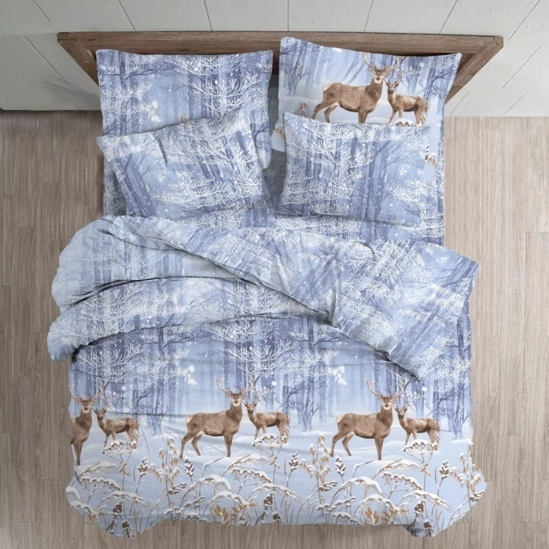 КПБ "ТЛ" бязь "Зимний пейзаж" р. 2.0 сп. Евро рис. 70995-1