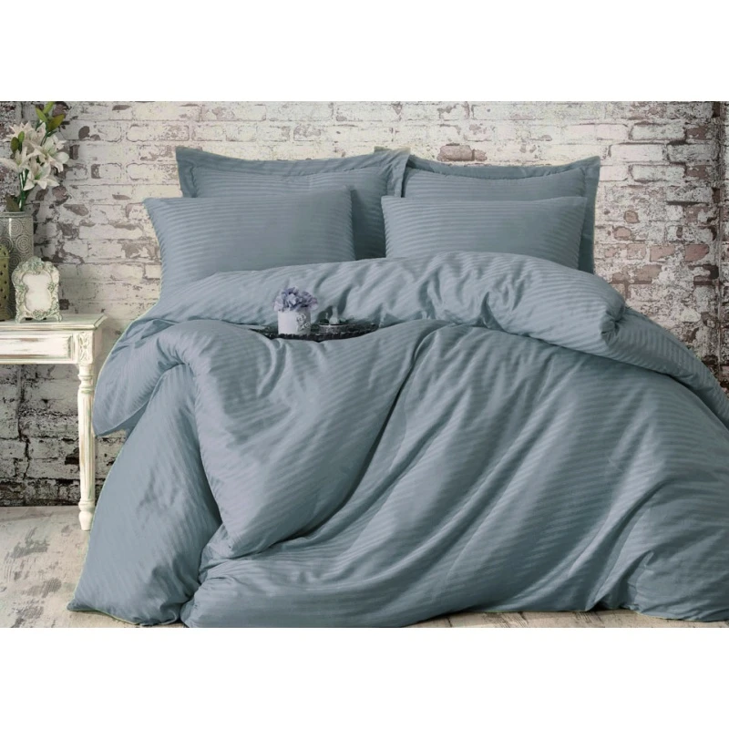 КПБ 4 страйп-сатин "ТЛ" "Лоск-Деним" р. Евро 2 (полоса 1*1 см) (240 см)