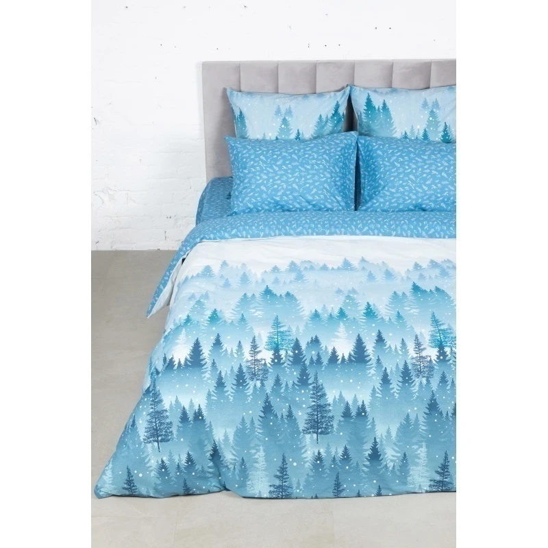 КПБ на пуговицах "ТЛ" перкаль "Зимняя дымка" ком. р. Евро арт. 72010-1 + 70855-2