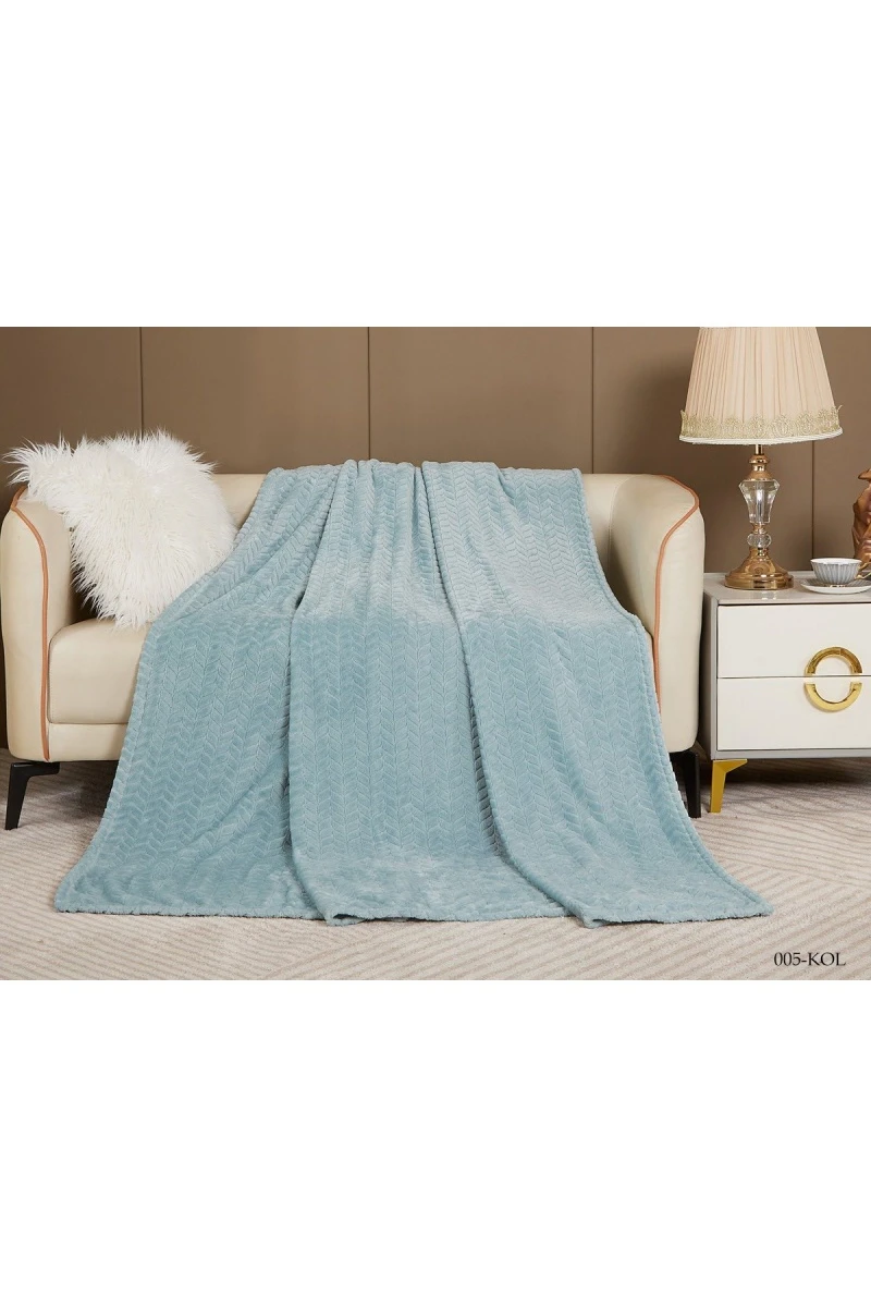 Покрывало плюш велюр Колосок 005-KOL Аквамарин (270 г)