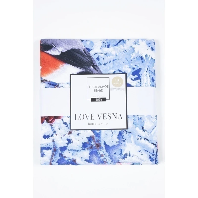 КПБ "Диз" бязь "Снегири-Рябина" ком. р. Евро арт. 12976-1