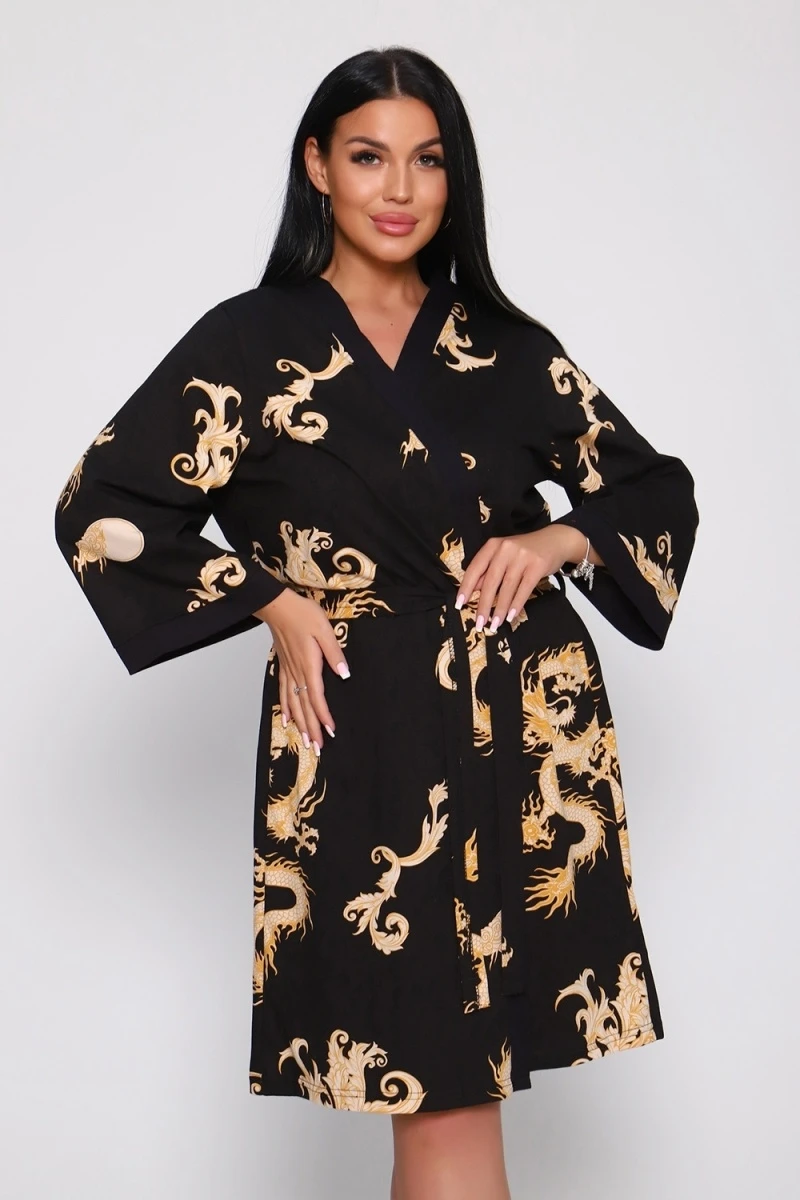 Комплект (халат+сорочка) - Мемуары - 729 - черный