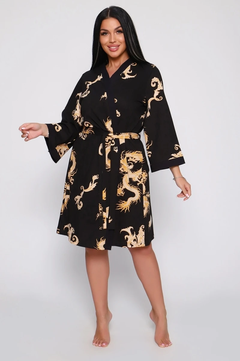 Комплект (халат+сорочка) - Мемуары - 729 - черный