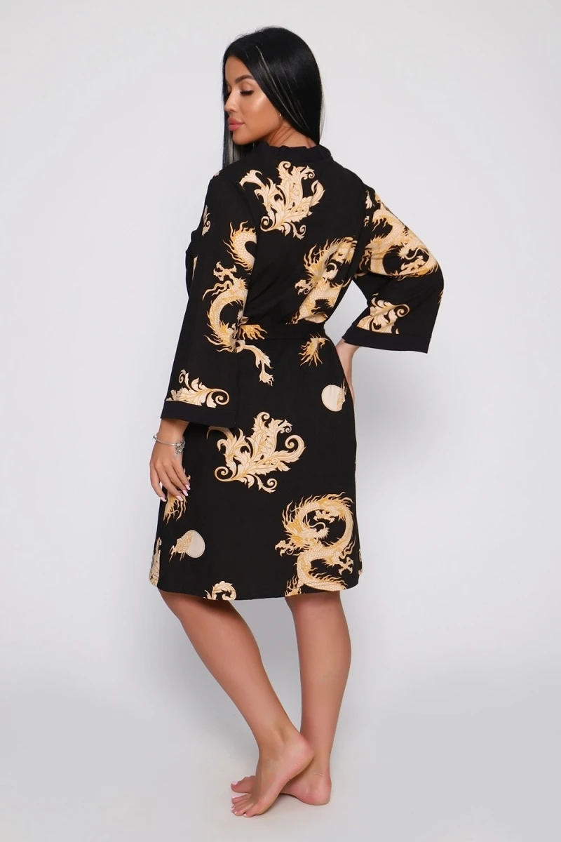 Комплект (халат+сорочка) - Мемуары - 729 - черный