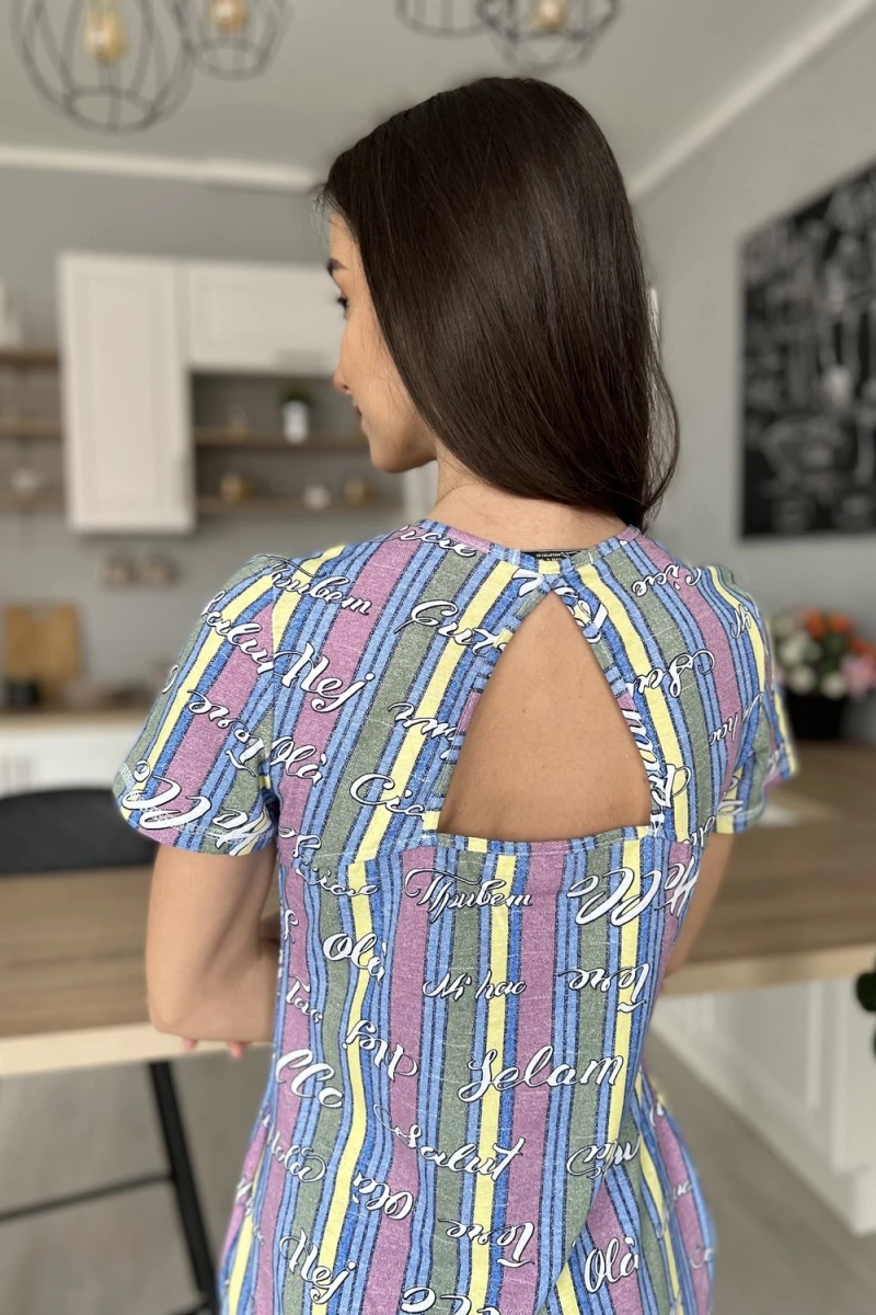 Туника 8129 (полоса+сирень)