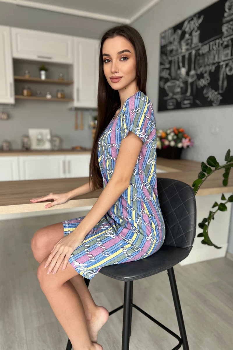 Туника 8129 (полоса+сирень)