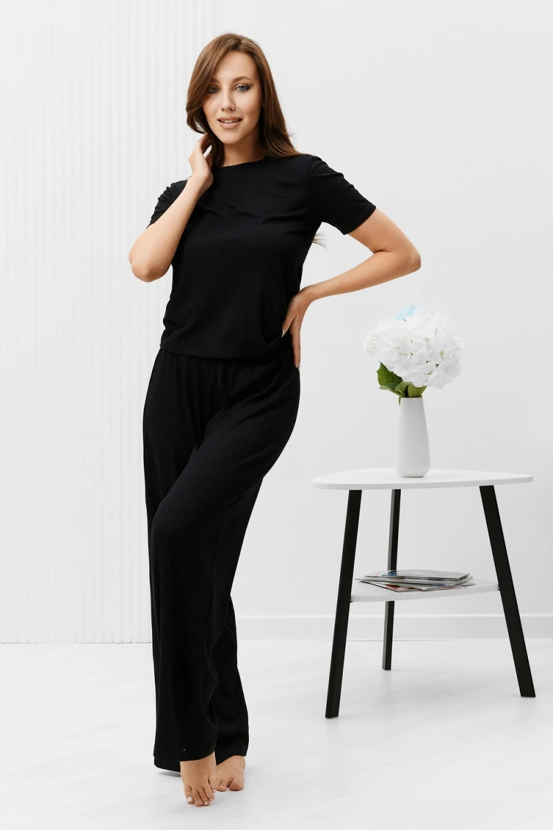 Костюм с брюками 18032 (тройка) (черный)