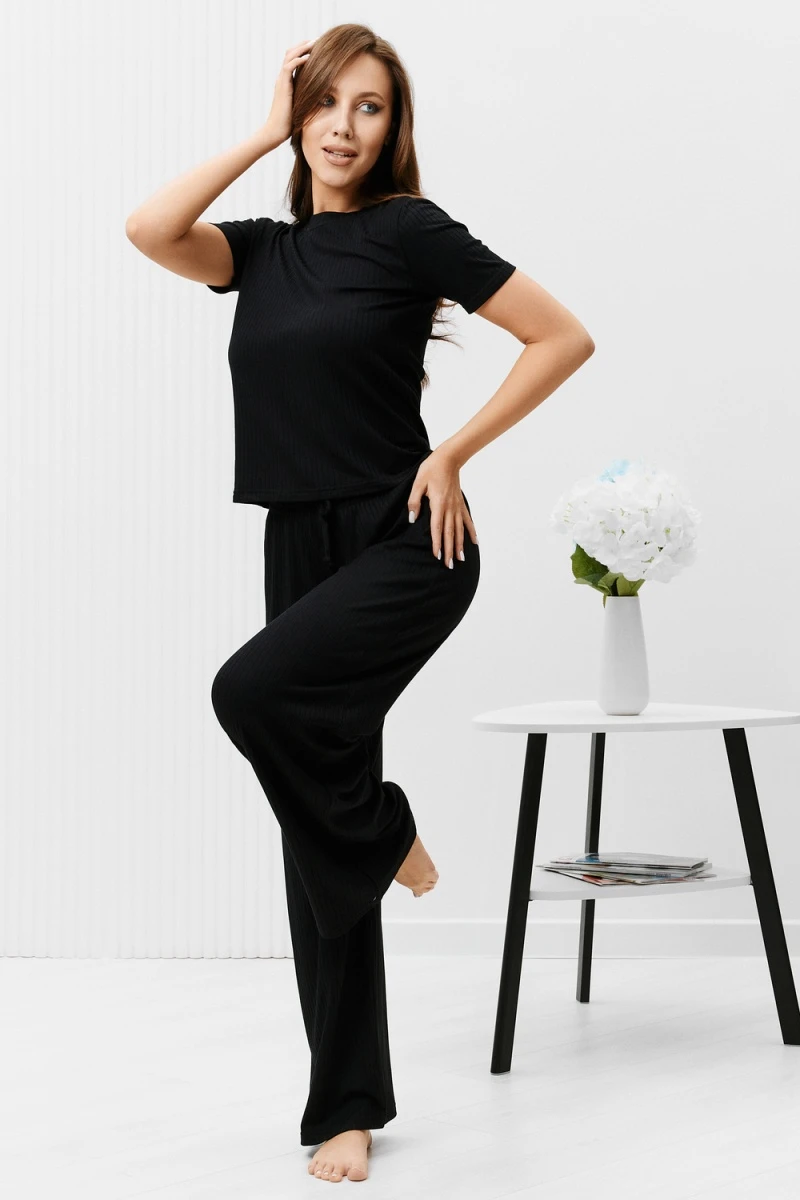 Костюм с брюками 18032 (тройка) (черный)