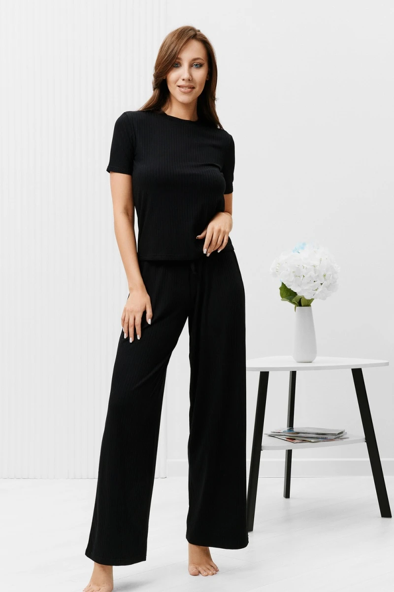 Костюм с брюками 18032 (тройка) (черный)
