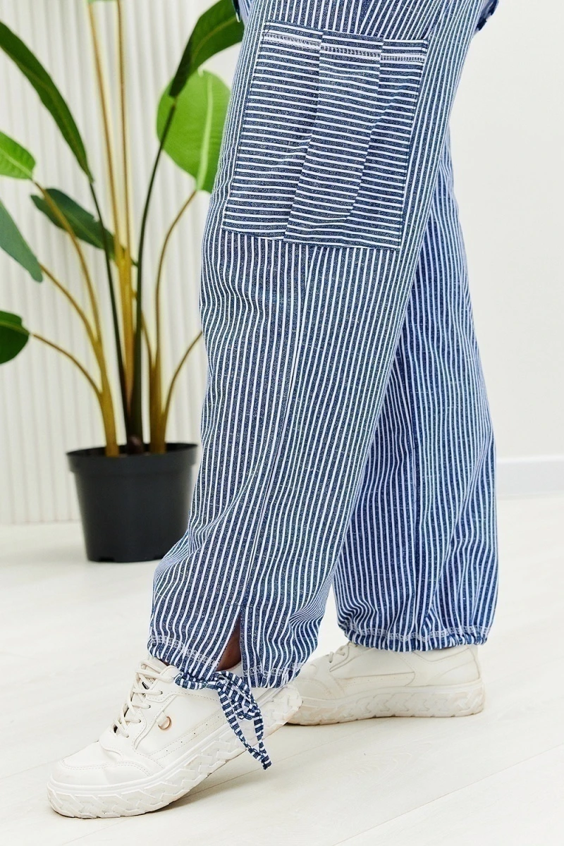 Костюм с брюками 9206 (полоса горох хаки)