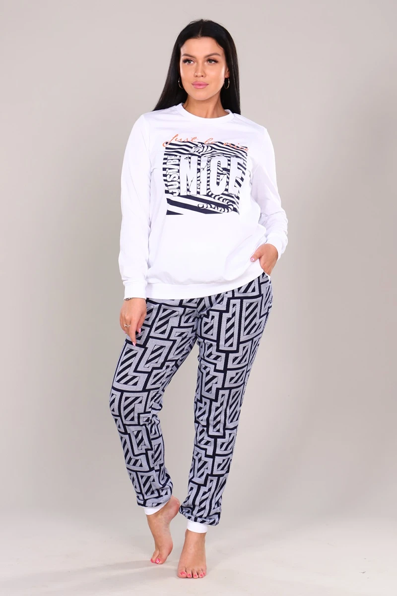 Костюм с брюками 36526 (белый)