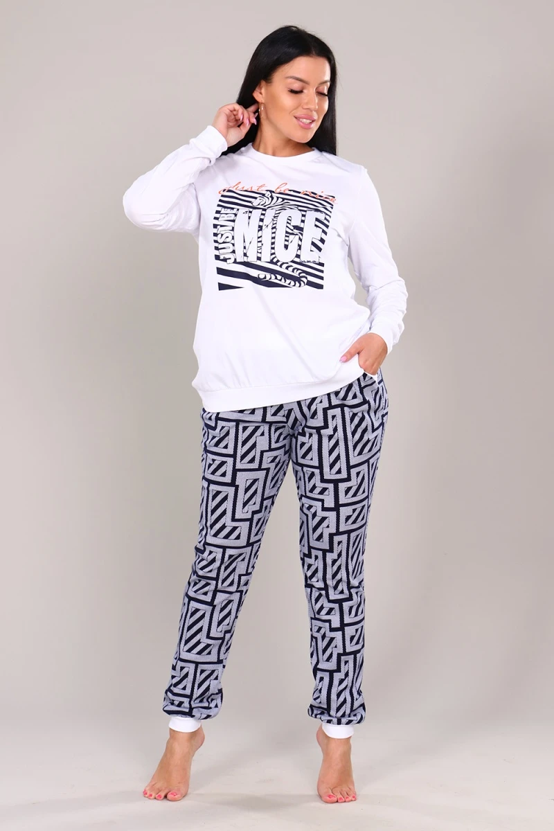 Костюм с брюками 36526 (белый)