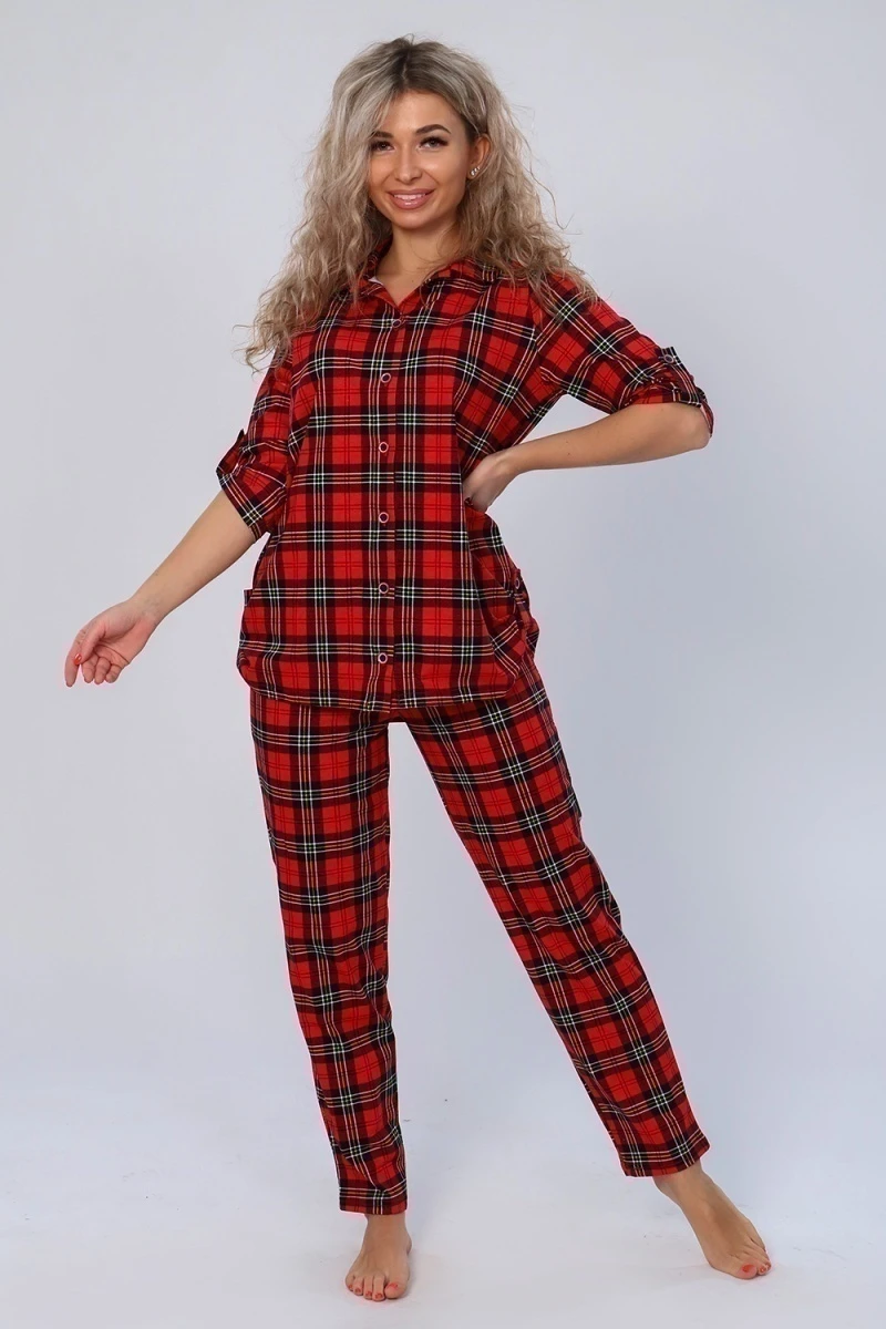 Костюм с брюками 36612 (красный)