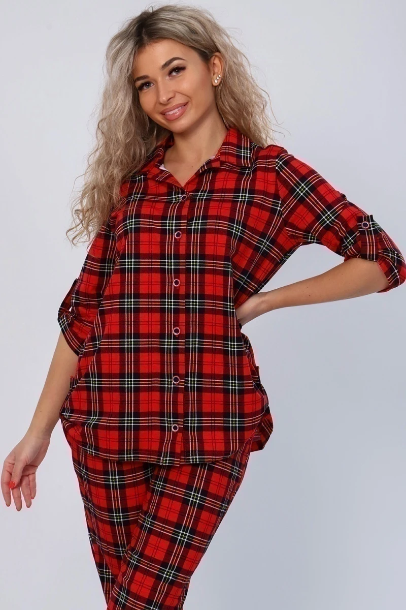 Костюм с брюками 36612 (красный)