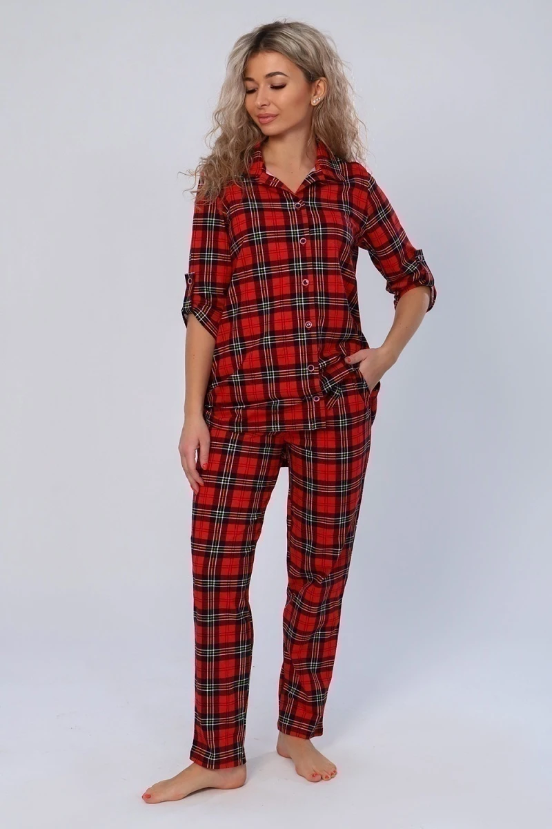 Костюм с брюками 36612 (красный)