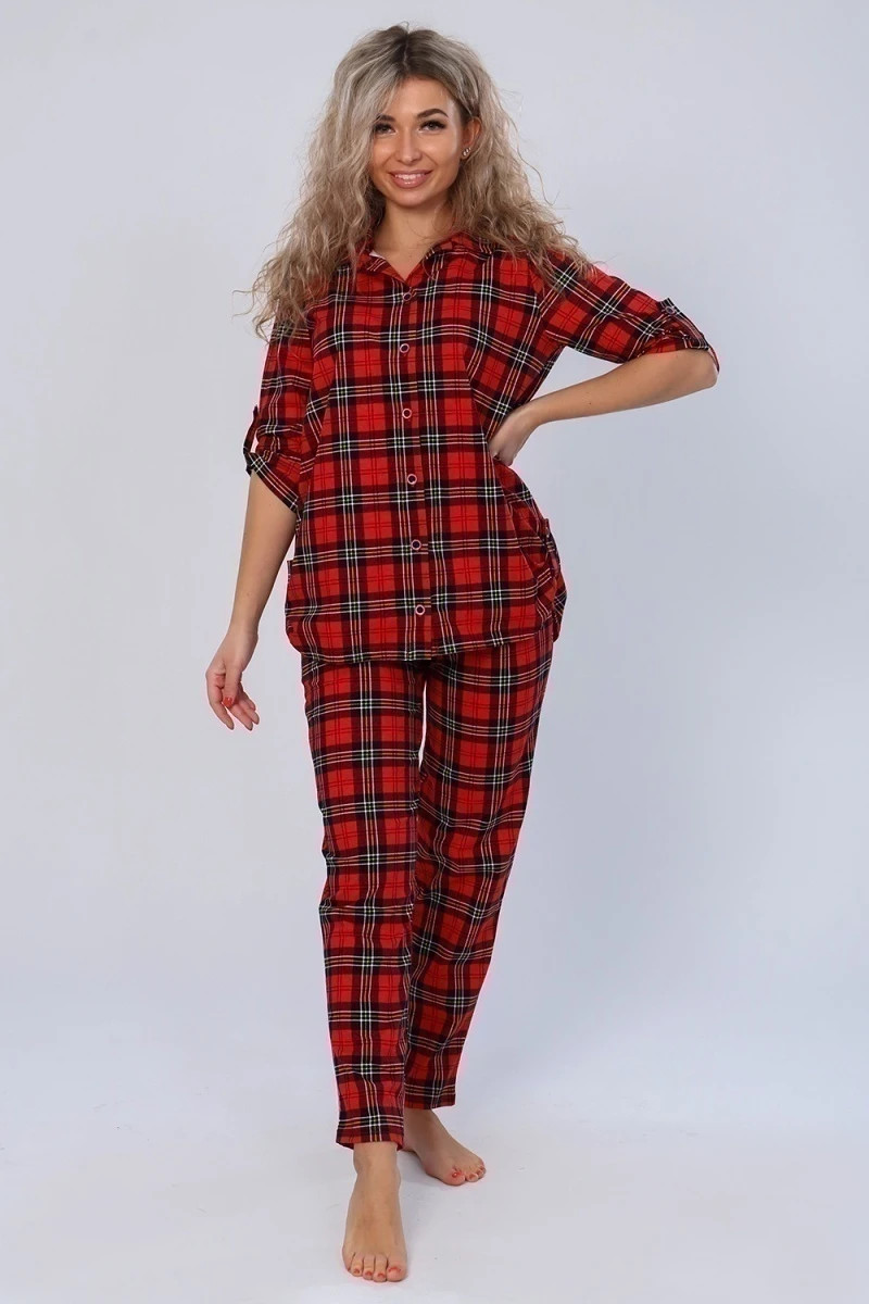 Костюм с брюками 36612 (красный)