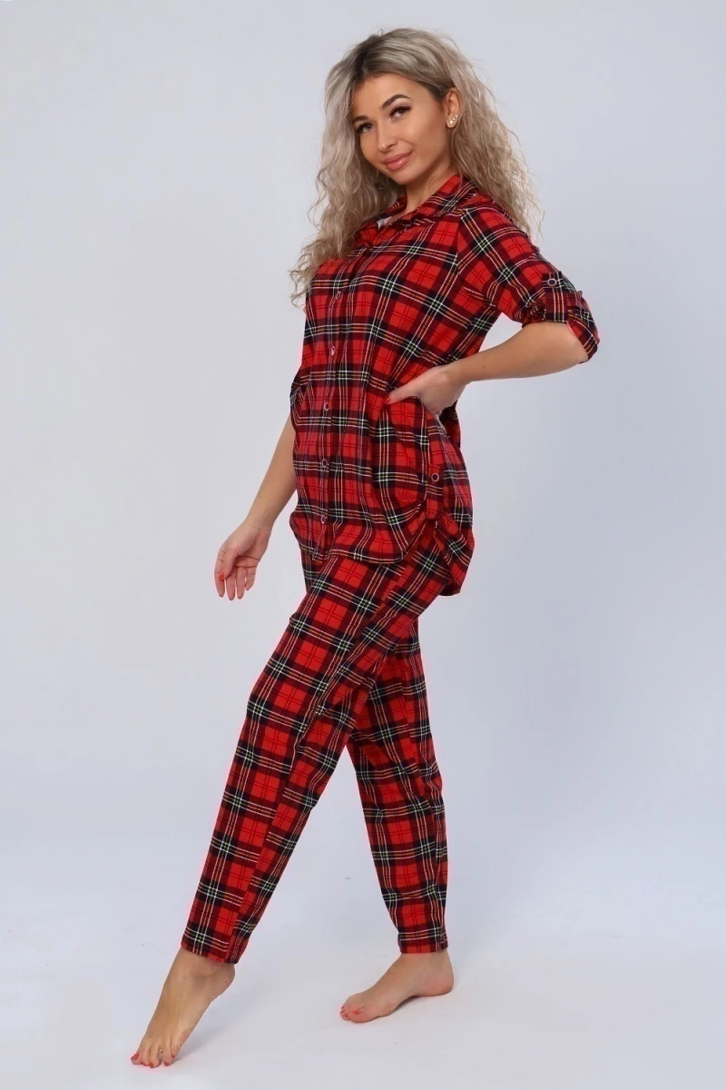 Костюм с брюками 36612 (красный)