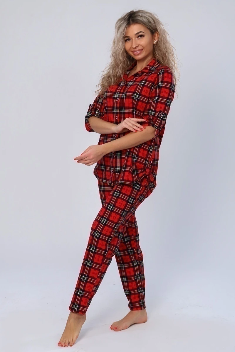 Костюм с брюками 36612 (красный)