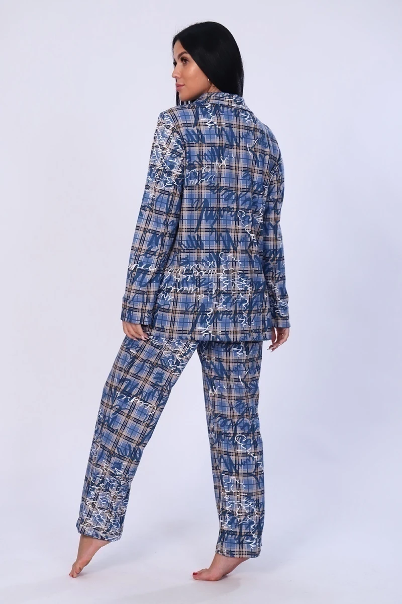 Костюм с брюками 70023 (синяя клетка)