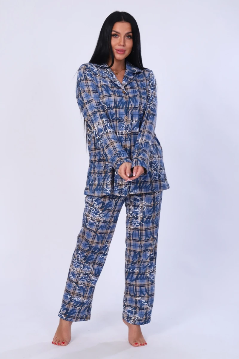 Костюм с брюками 70023 (синяя клетка)