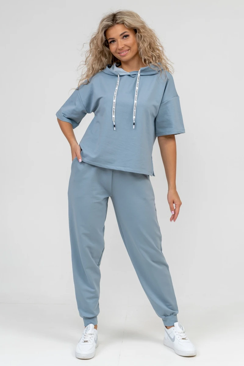 Костюм с брюками 36652 (серо-голубой)