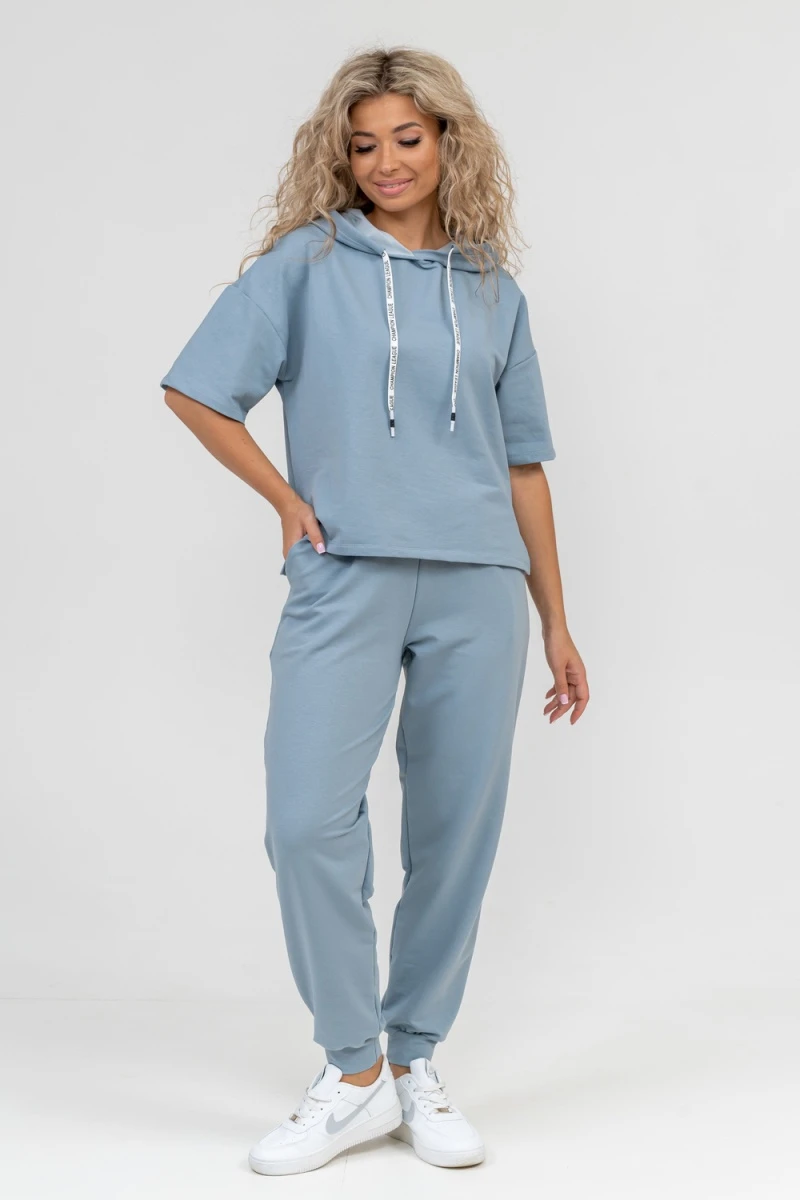 Костюм с брюками 36652 (серо-голубой)