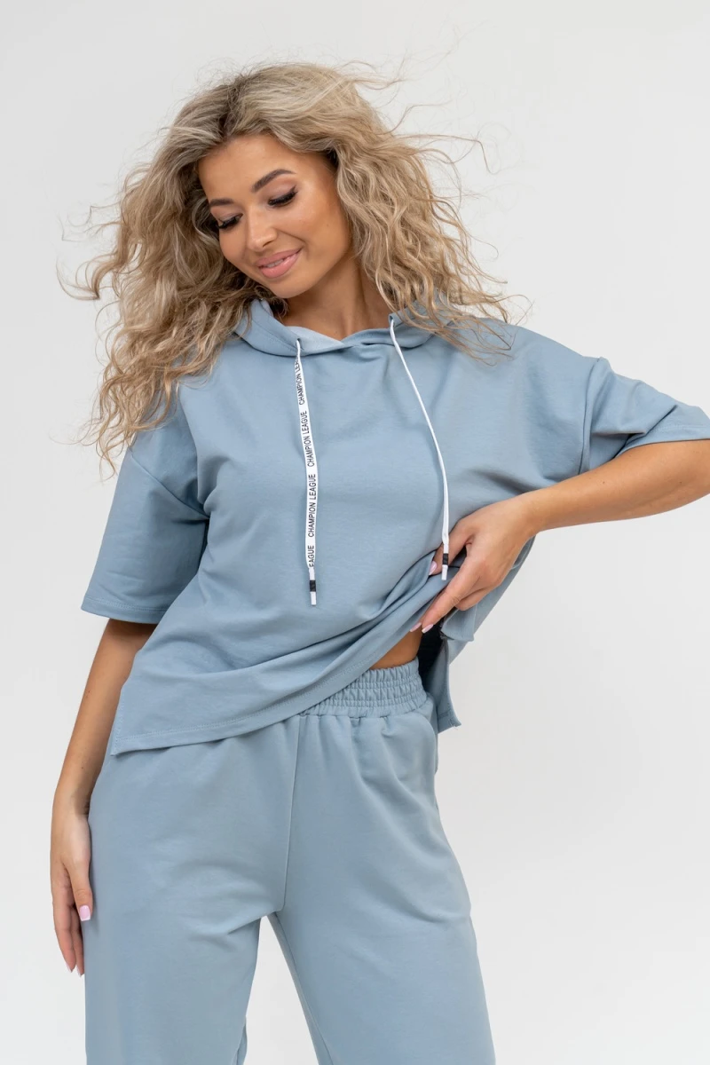 Костюм с брюками 36652 (серо-голубой)