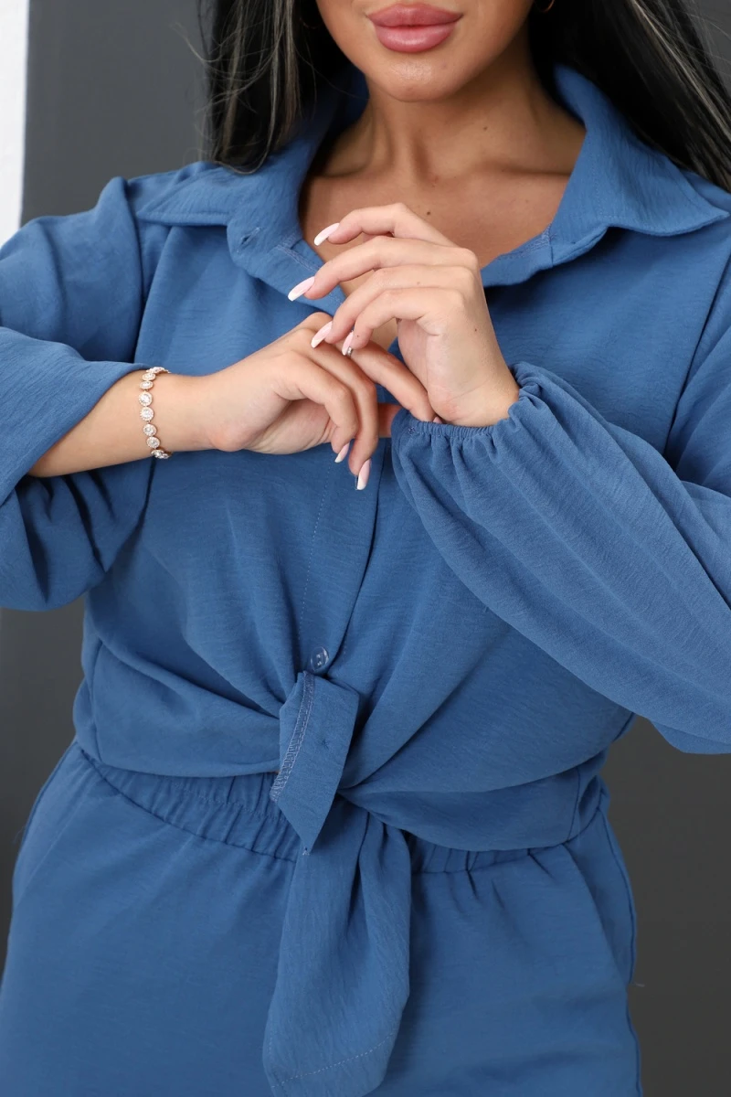 Костюм с шортами 52287 (шорты + рубашка) (индиго)