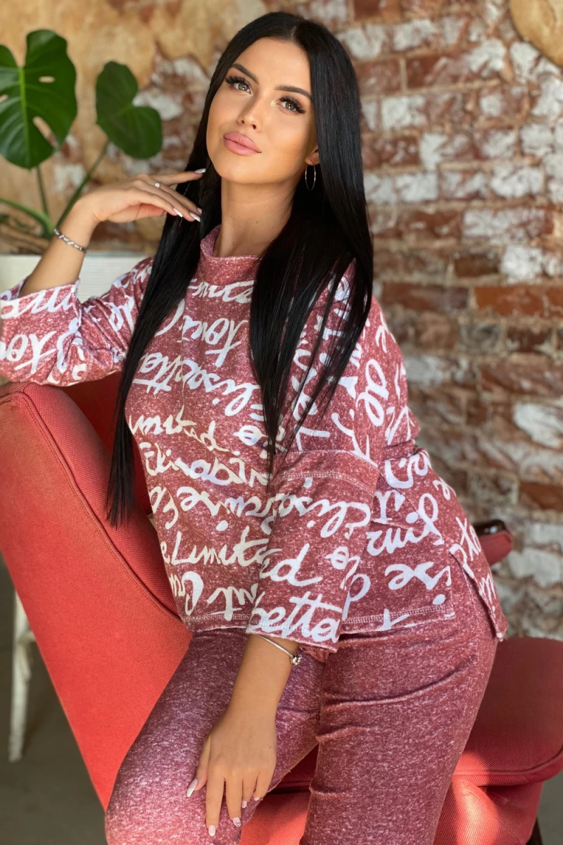 Костюм с брюками 9087 (терракот)