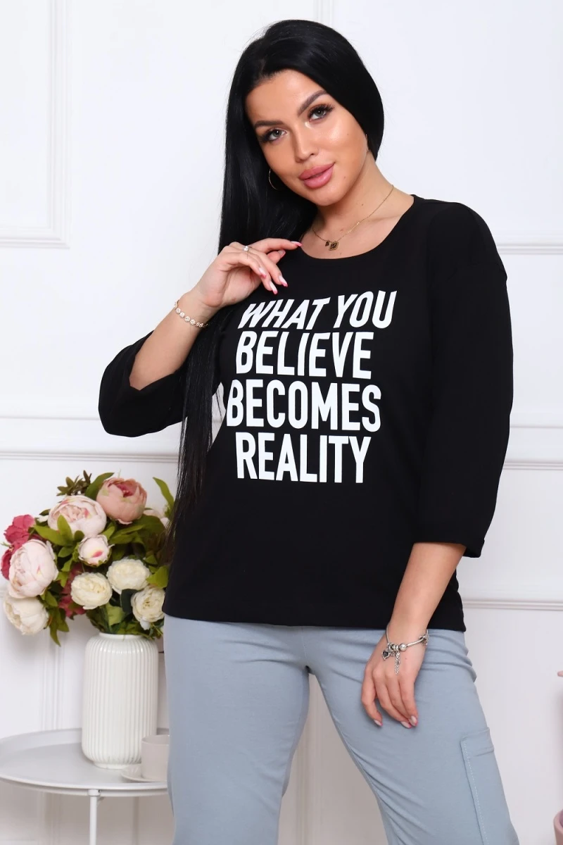 Костюм с брюками 57076 (черный,серый)