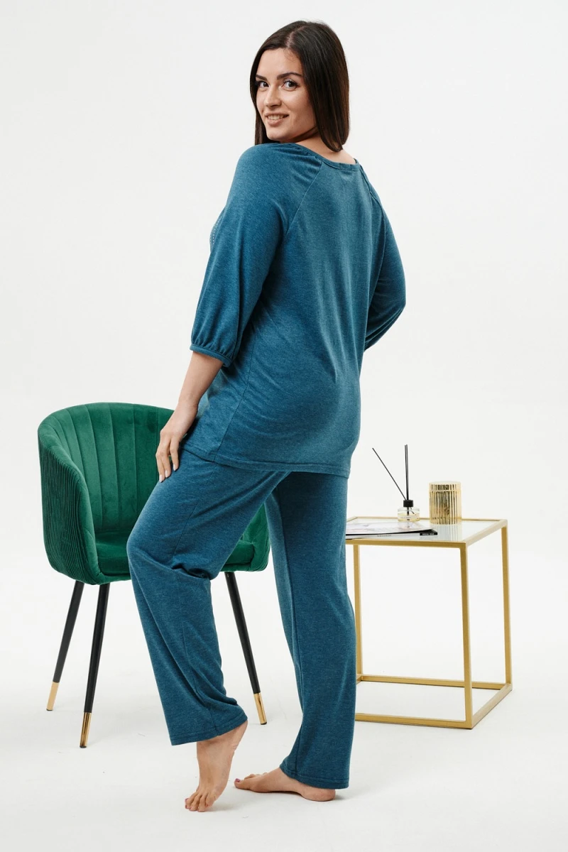 Костюм с брюками 42232 (зеленый)