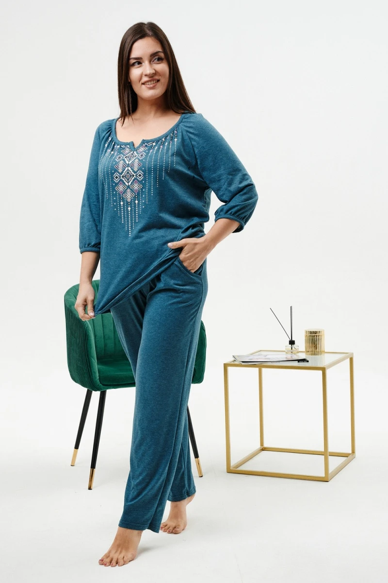 Костюм с брюками 42232 (зеленый)