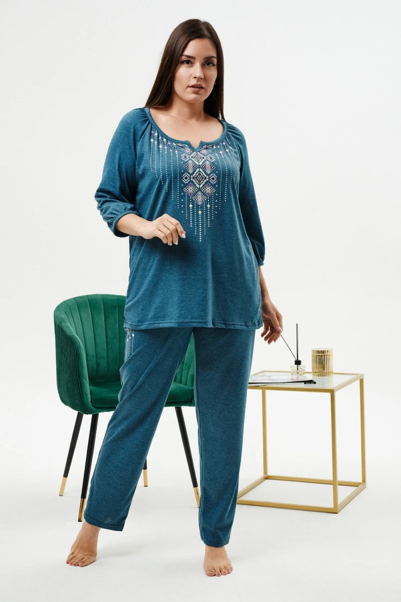 Костюм с брюками 42232 (зеленый)