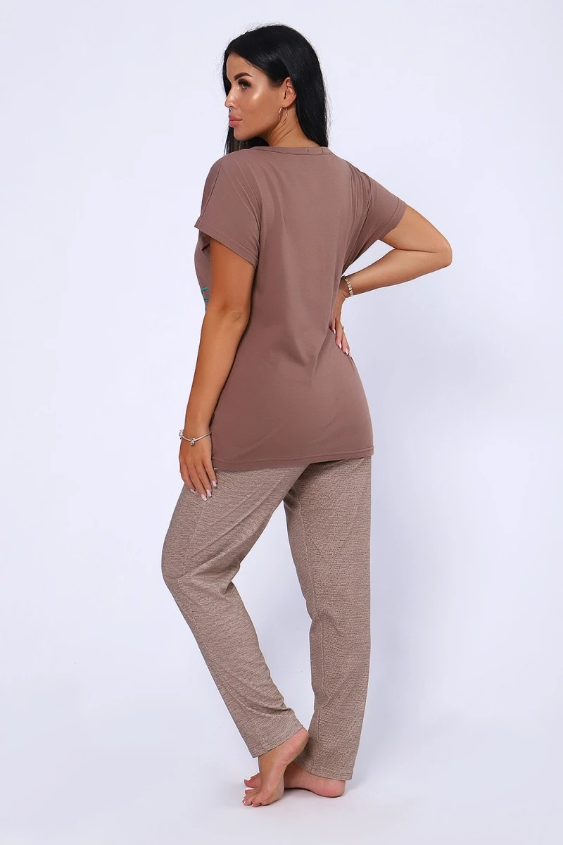 Костюм с брюками 65034 (коричневый)