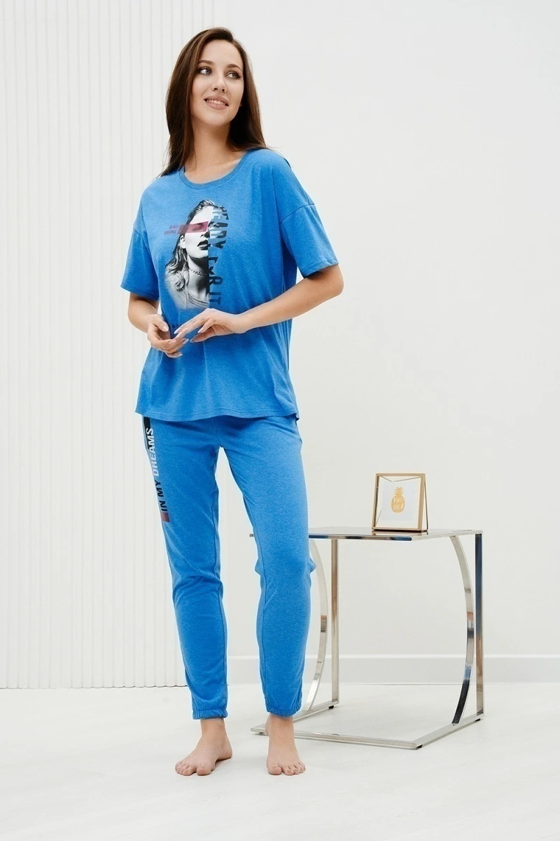 Костюм с брюками 42247 (голубой)