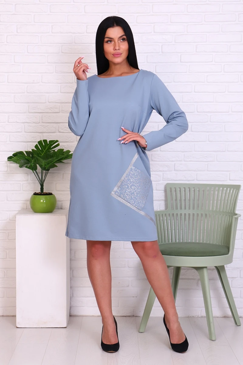 Платье 4486 (серо-голубой)